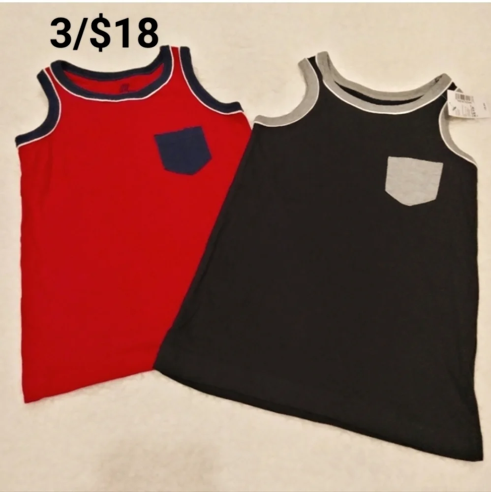 The Children's Place tank top 2 piece bundle red blue black gray